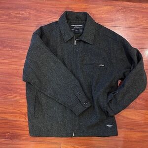 VINTAGE 90s Abercrombie oversized thick wool zip up jacket